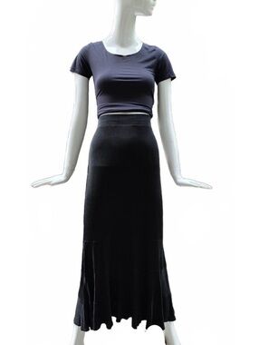 Jacobi Vintage Black Slinky Knit Trumpet Mermaid Maxi Skirt Medium